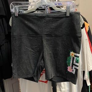 PINK Victoria's Secret Black Floral Bike Shorts